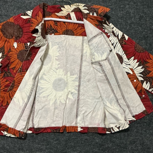 French Laundry Kids Floral Jean Jacket - Red, Orange, White - Picture 8 of 13